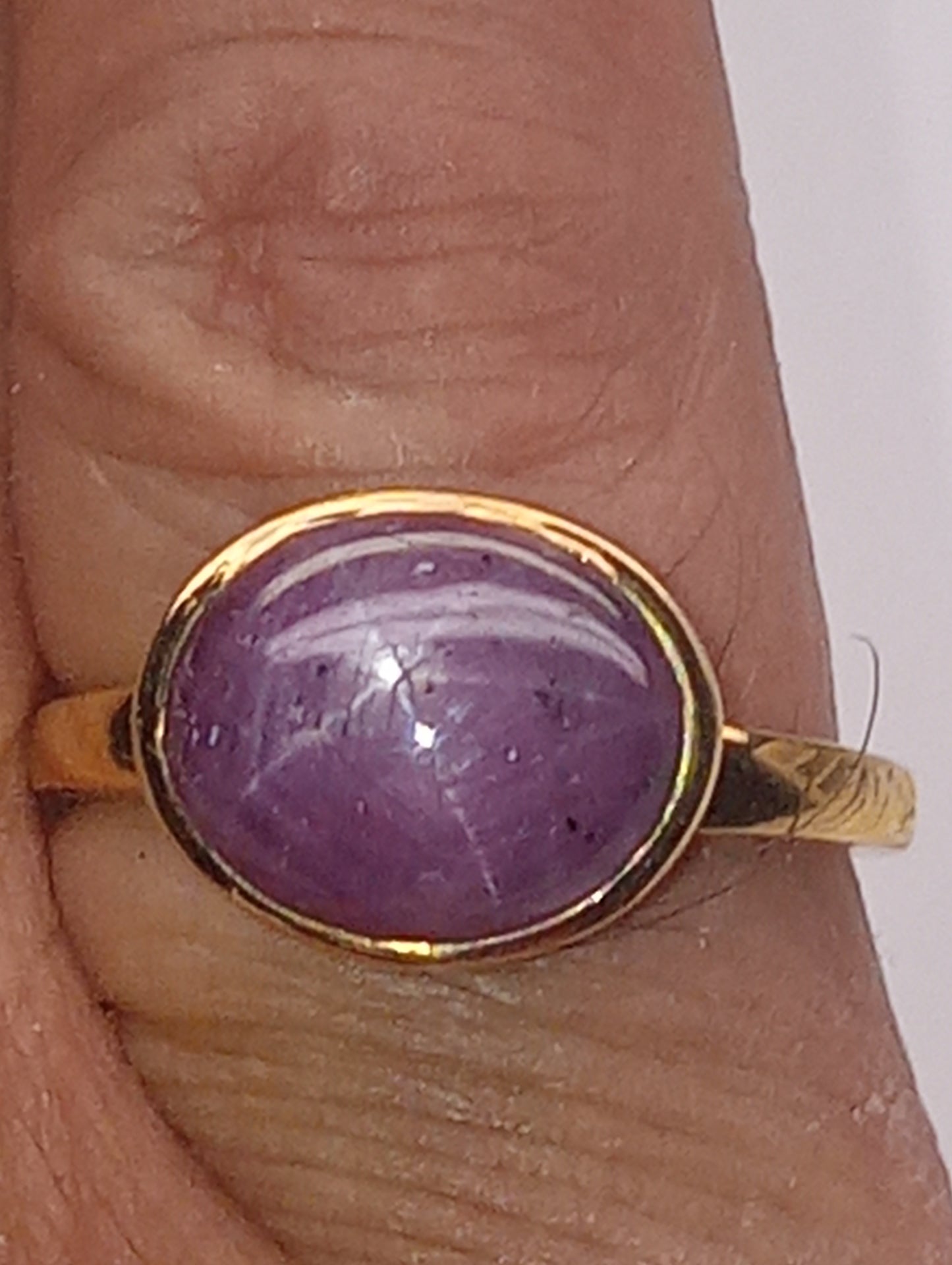 ring ruby Indian star, in vermeil yellow gold over sterling silver, size 9, 9.35ctw