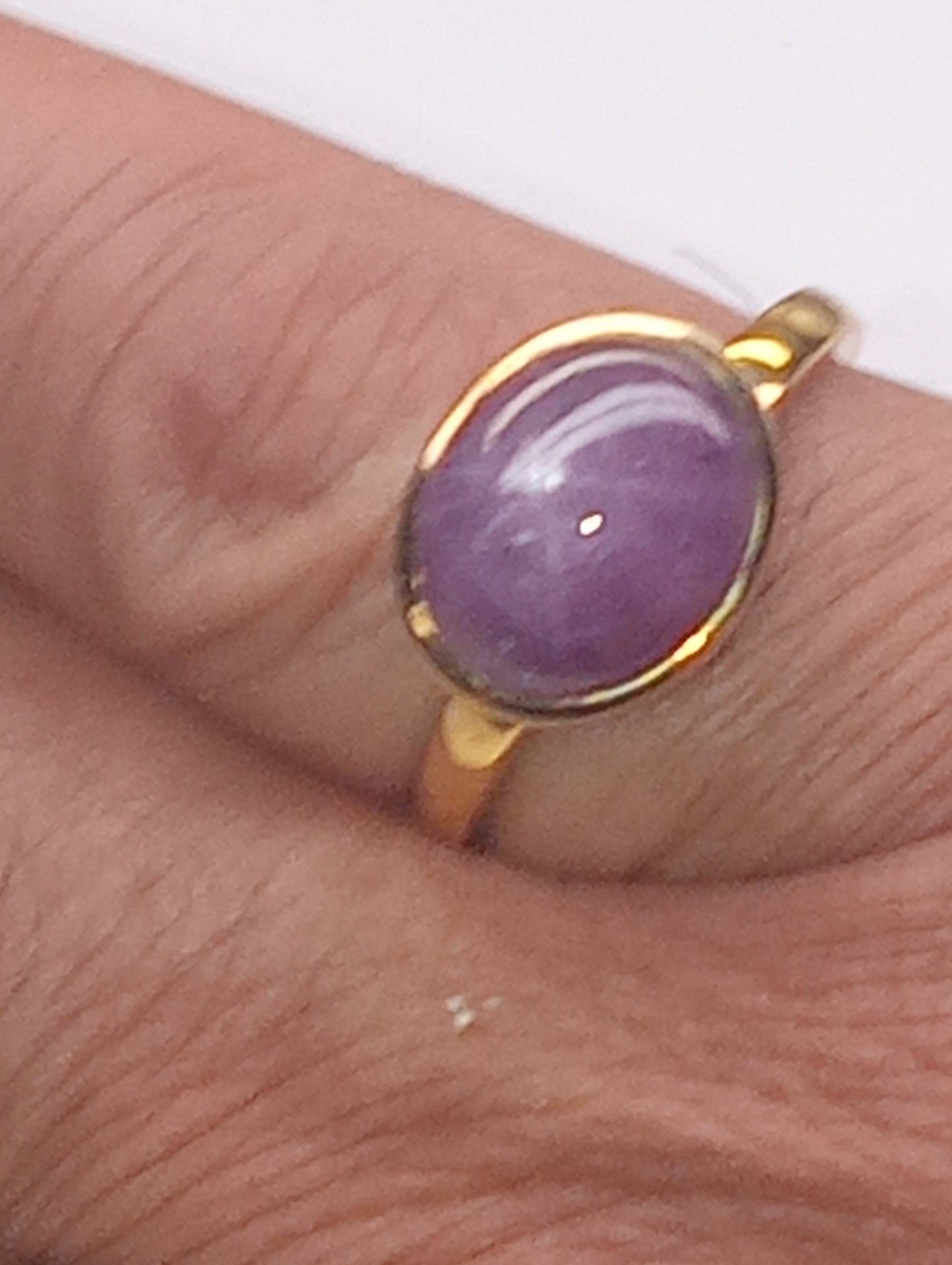 ring ruby Indian star, in vermeil yellow gold over sterling silver, size 9, 9.35ctw