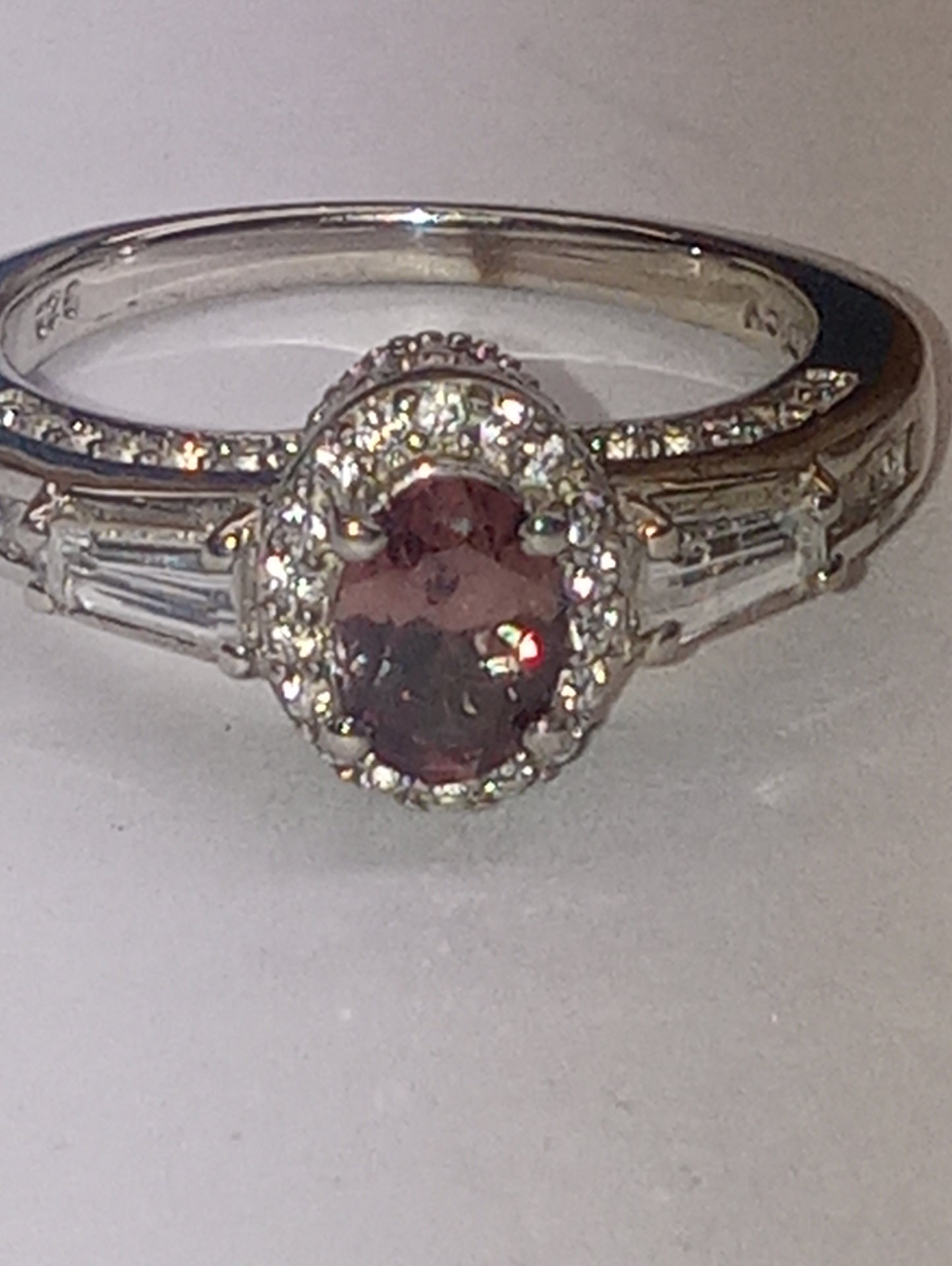 ring Merilani color shift garnet, zircon, in platinum over sterling silver, size 6, 1.65ctw
