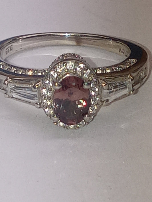 ring Merilani color shift garnet, zircon, in platinum over sterling silver, size 6, 1.65ctw
