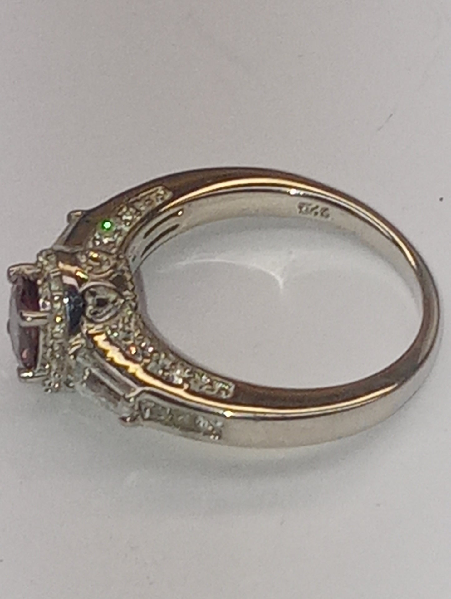 ring Merilani color shift garnet, zircon, in platinum over sterling silver, size 6, 1.65ctw