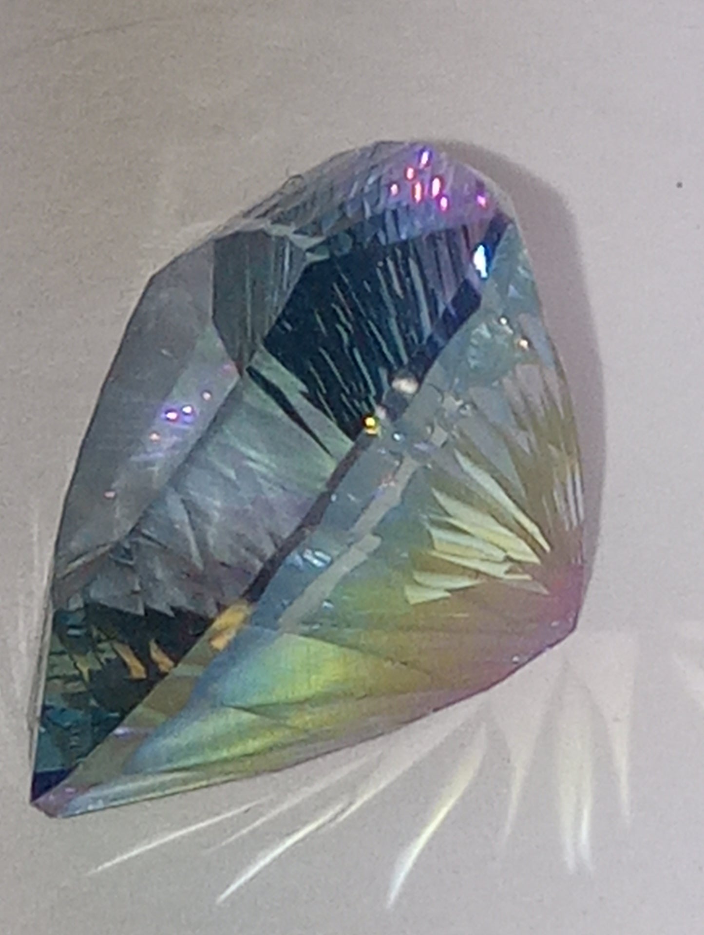 Topaz gemstone Cassiopeia, 16mmx16mm trillion cut, 15.39ct