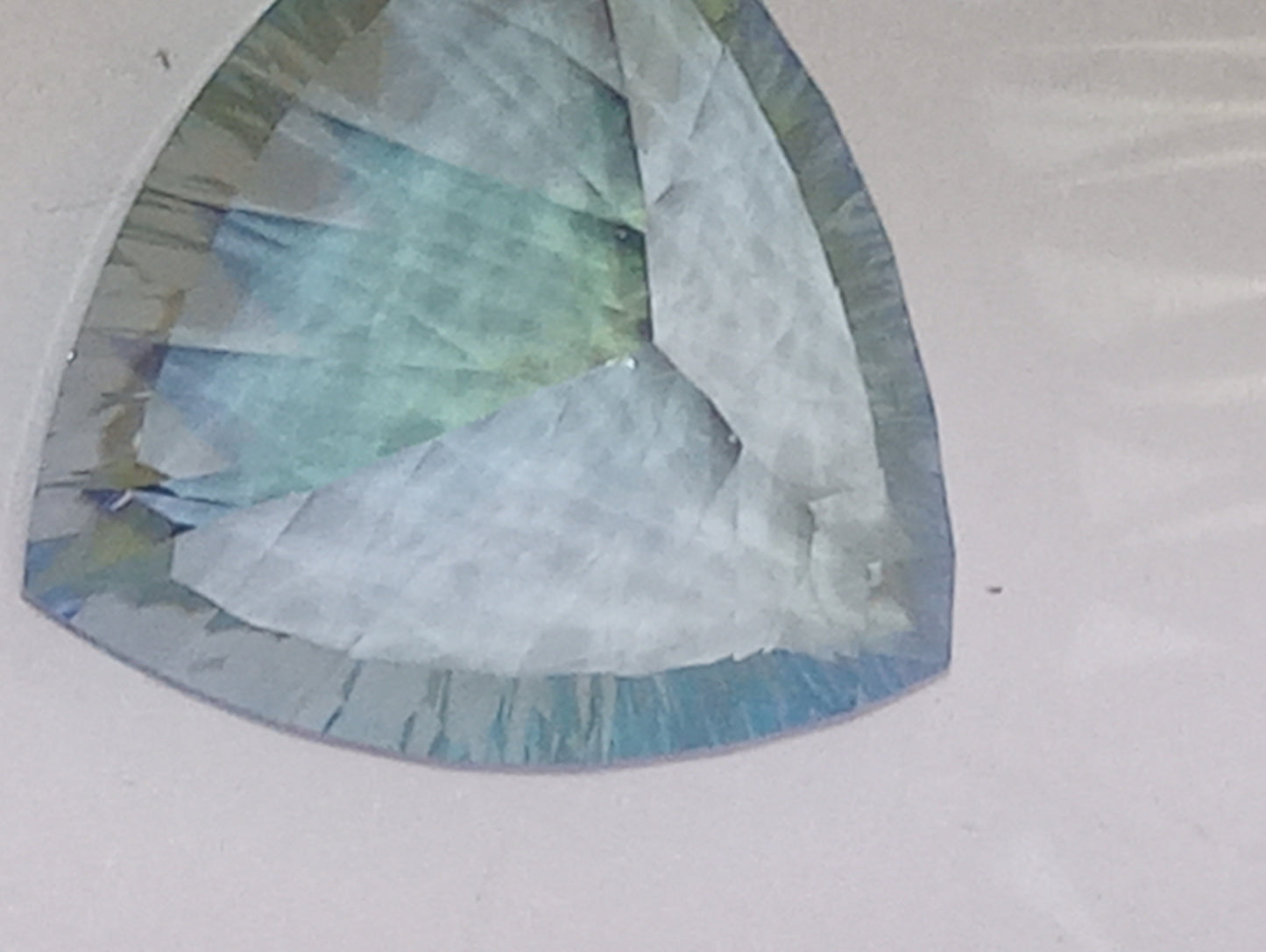 Topaz gemstone Cassiopeia, 16mmx16mm trillion cut, 15.39ct