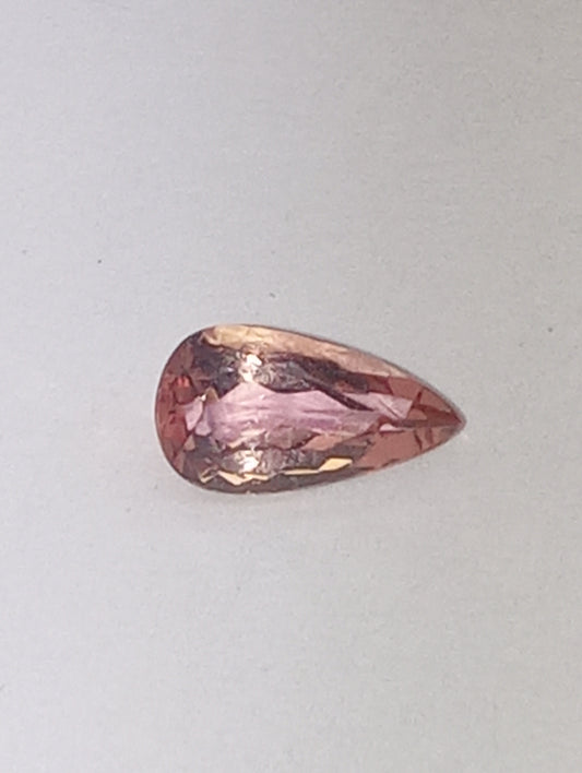 Topaz gemstone Imperial, pink, 8mmx4.5mm pear cut, .82ct