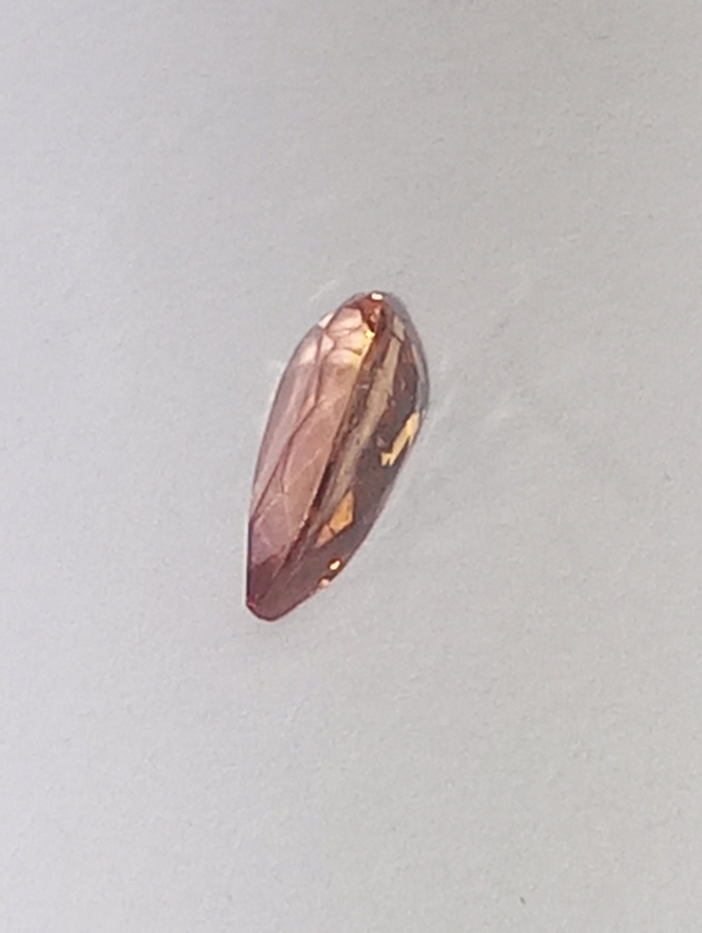 Topaz gemstone Imperial, pink, 8mmx4.5mm pear cut, .82ct