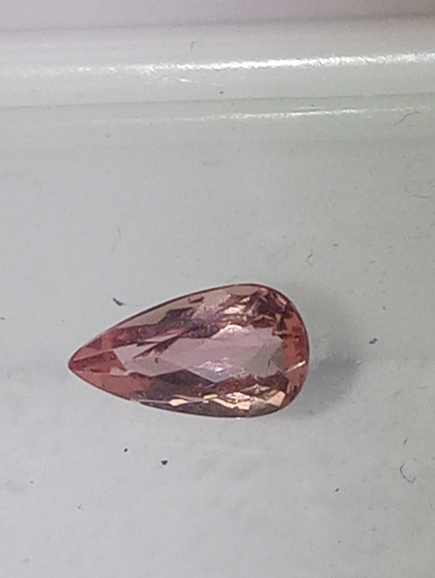 Topaz gemstone Imperial, pink, 8mmx4.5mm pear cut, .82ct