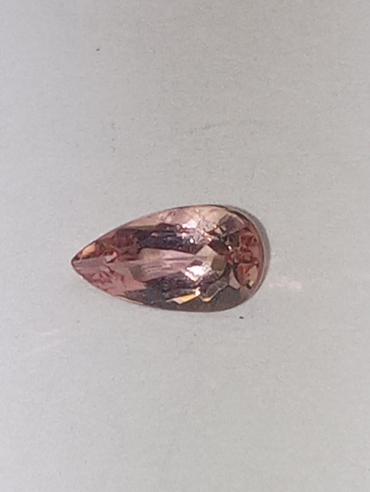 Topaz gemstone Imperial, pink, 8mmx4.5mm tear drop cut, .80ct