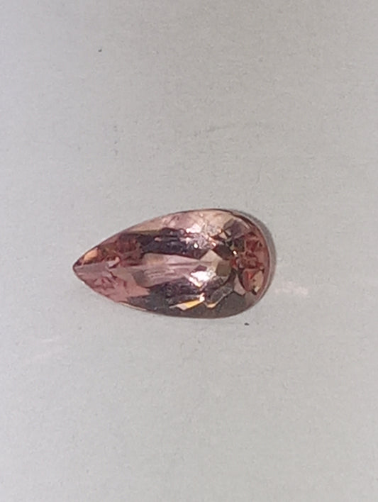 Topaz gemstone Imperial, pink, 8mmx4.5mm tear drop cut, .80ct