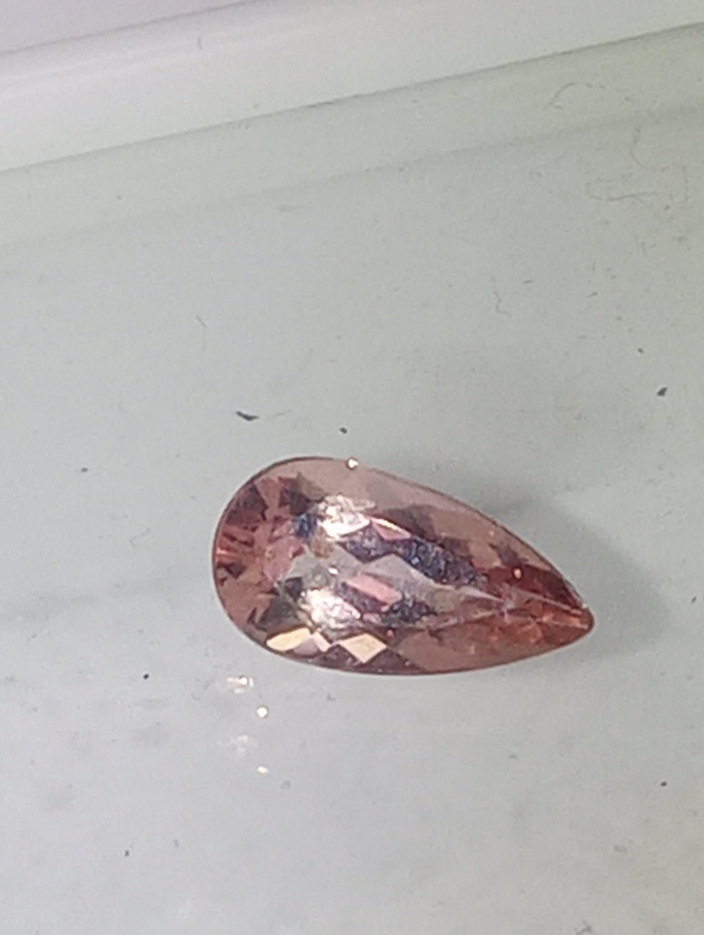 Topaz gemstone Imperial, pink, 8mmx4.5mm tear drop cut, .80ct