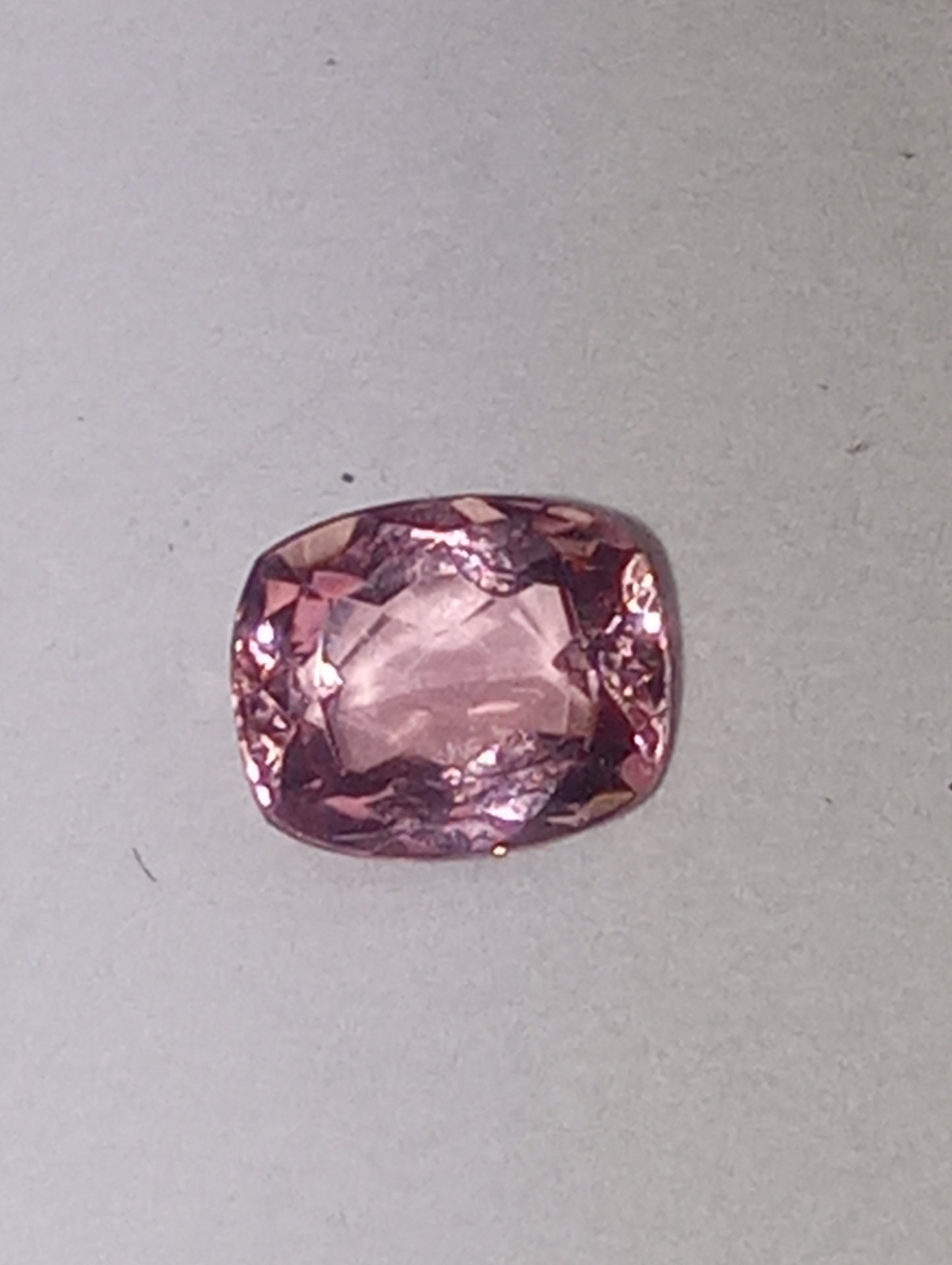 Topaz gemstone Imperial, pink, 5.25mmx4.5mm antique cushion cut, .53ct