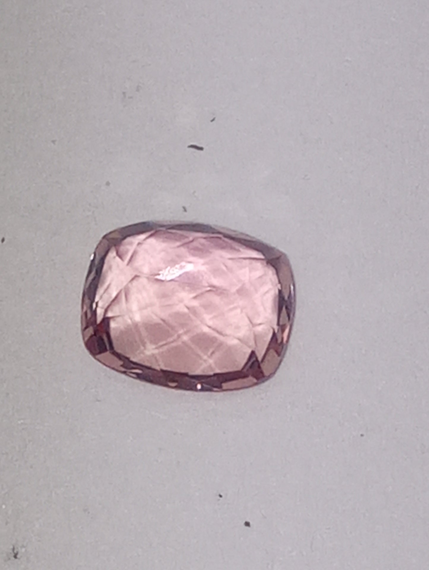 Topaz gemstone Imperial, pink, 5.25mmx4.5mm antique cushion cut, .53ct