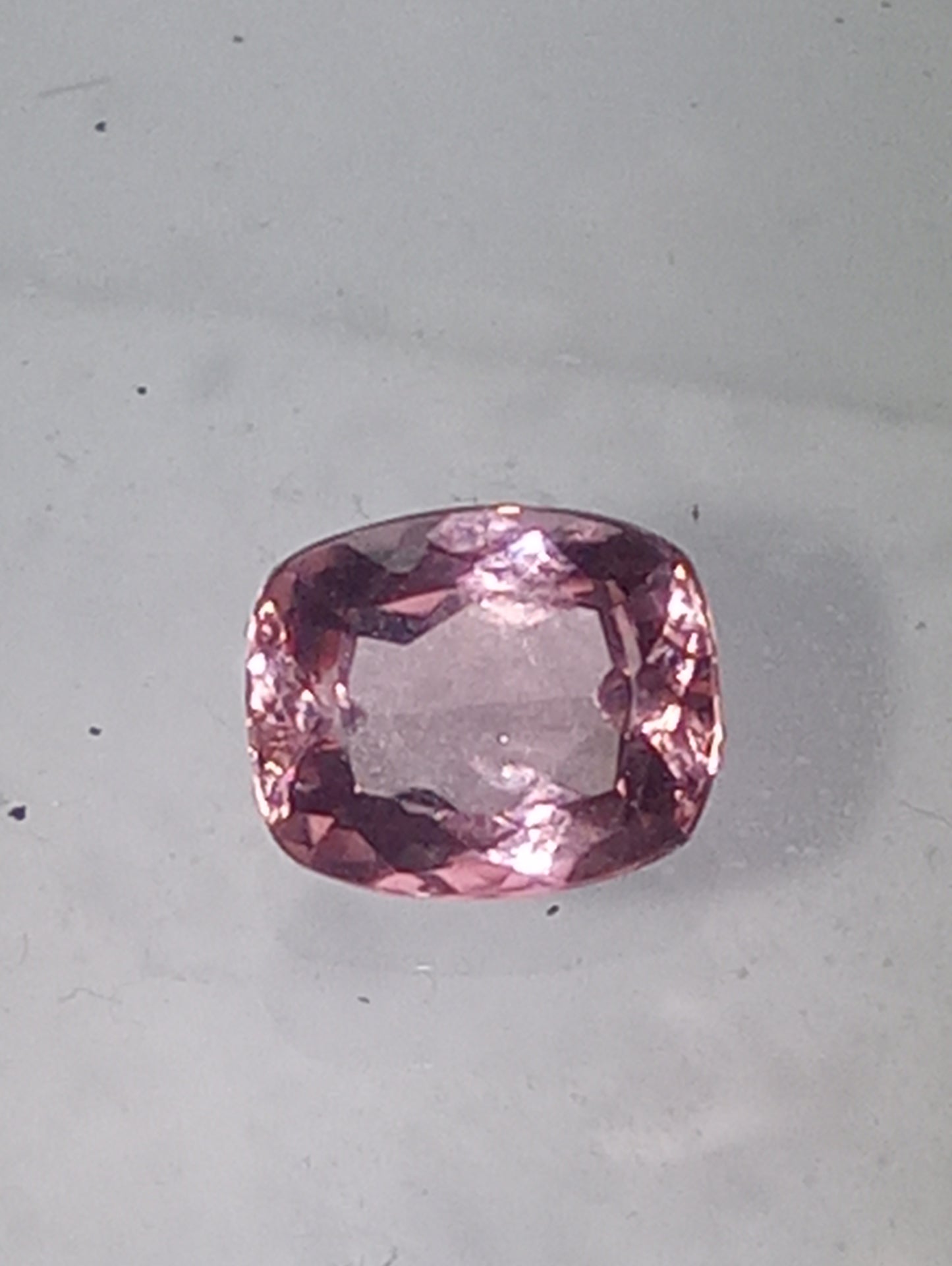 Topaz gemstone Imperial, pink, 5.25mmx4.5mm antique cushion cut, .53ct