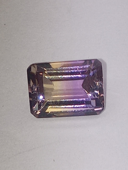 ametrine gemstone, 8mmx6mm emerald cut, 1.81ct