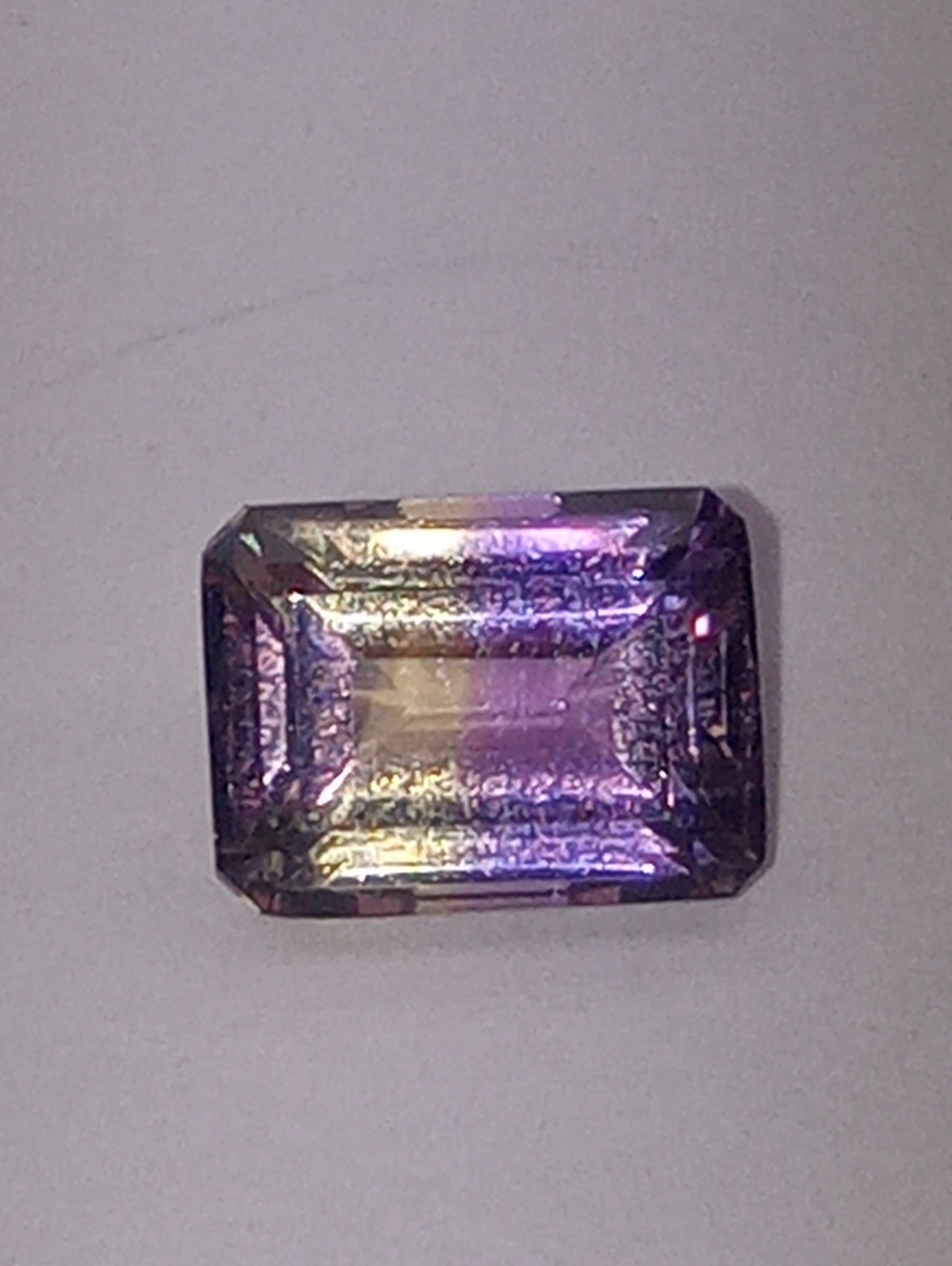 ametrine gemstone, 8mmx6mm emerald cut, 1.57ct