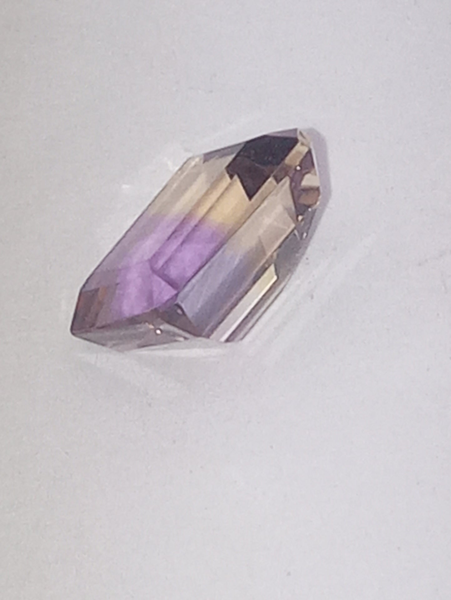 ametrine gemstone, 8mmx6mm emerald cut, 1.57ct