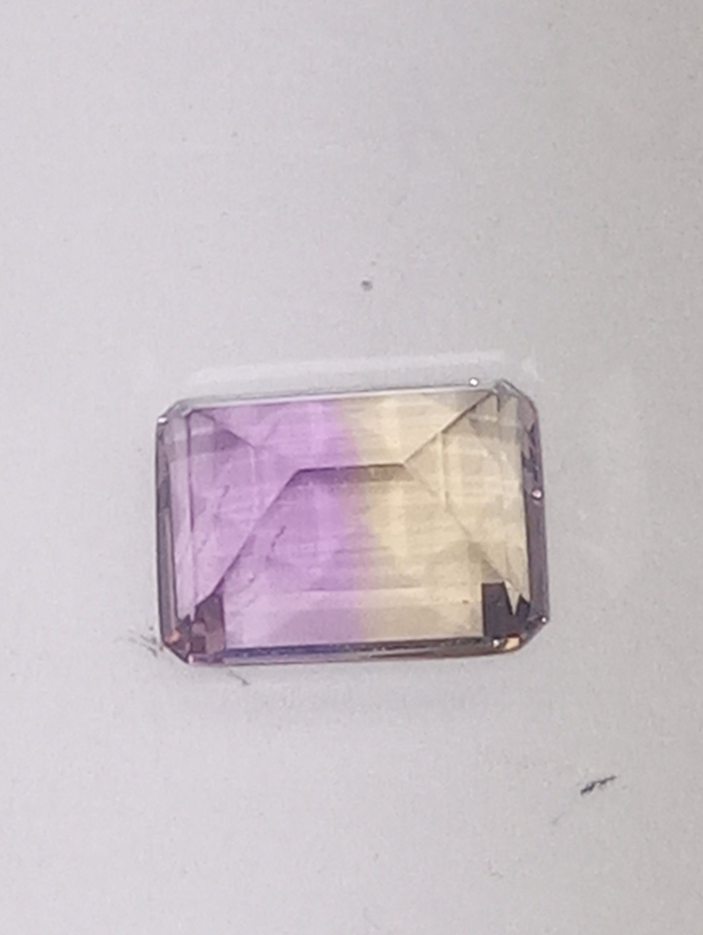 ametrine gemstone, 8mmx6mm emerald cut, 1.57ct