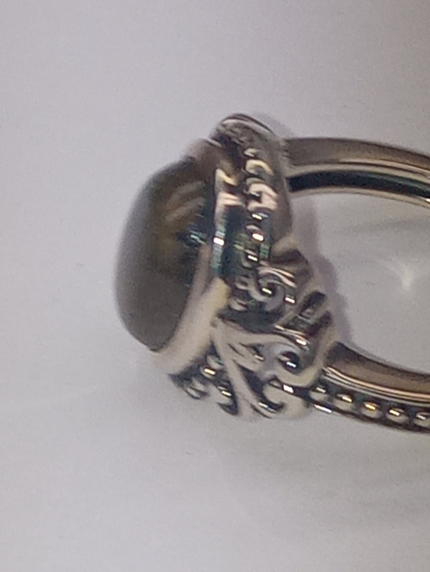 Ring labradorite Malagasy, in sterling silver, size5, 3.25ctw